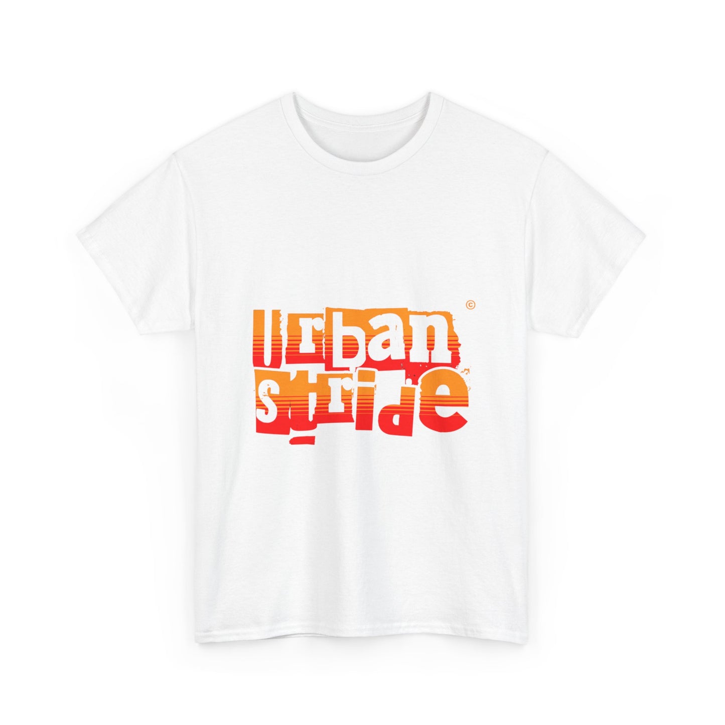 T-shirt con scritta "Urban Stride" sfumata arancio-rosso