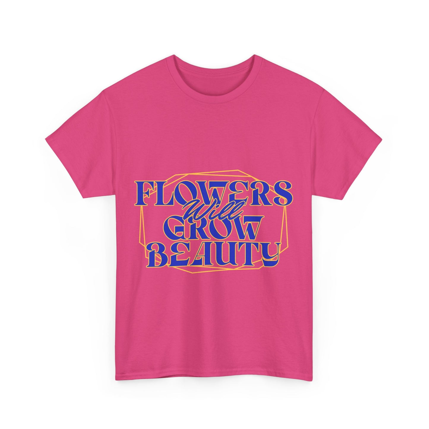 T-shirt con scritta "Flowers will growth beauty"