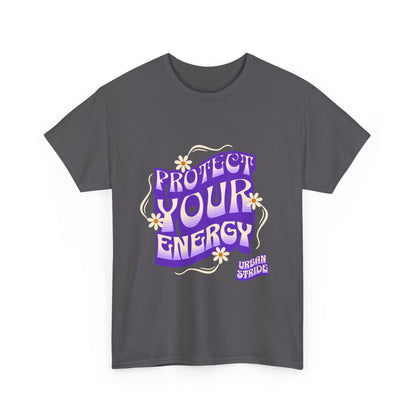 T-shirt con scritta "Protect your energy"