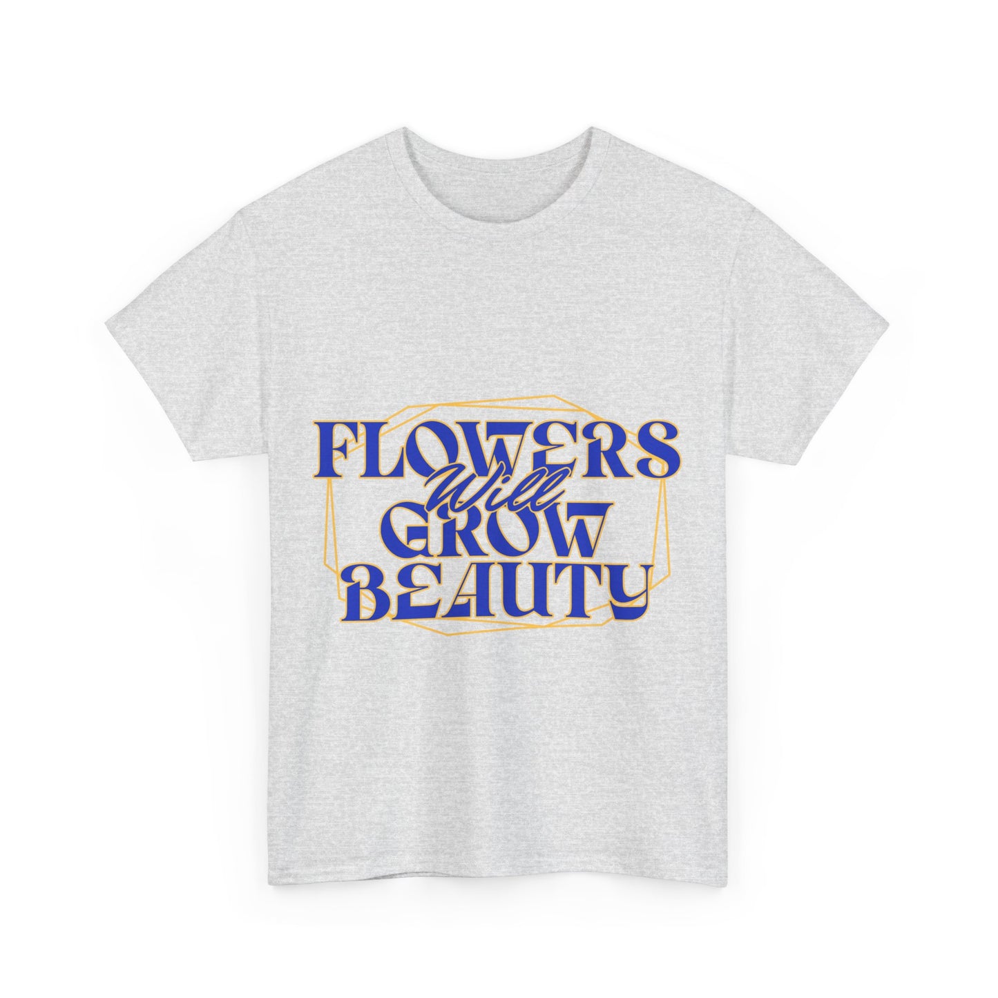 T-shirt con scritta "Flowers will growth beauty"