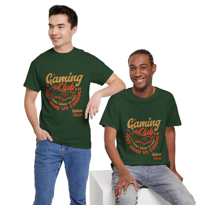 T-shirt con scritta “Gaming Club – I Just Need My Console”