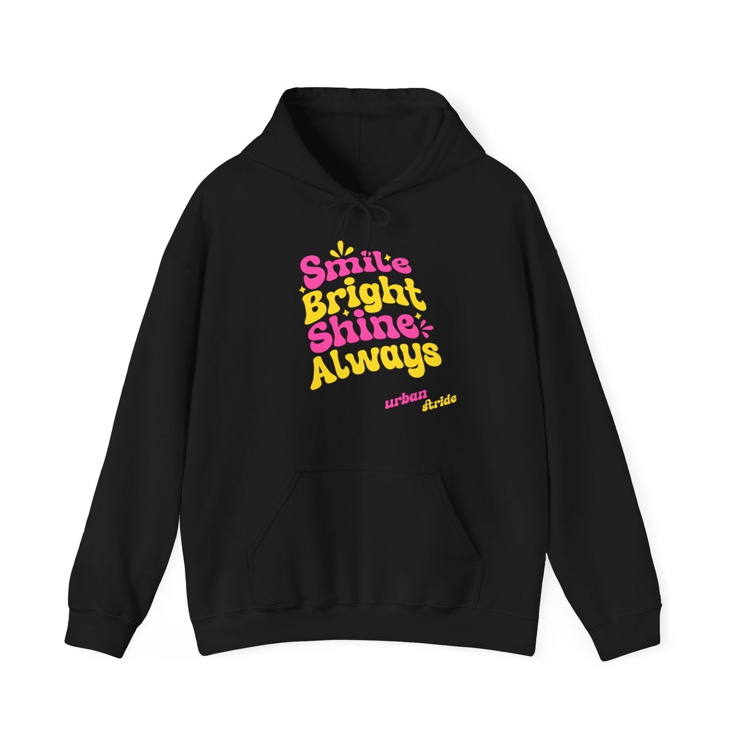 Felpa con scritta "Smile bright shine always"
