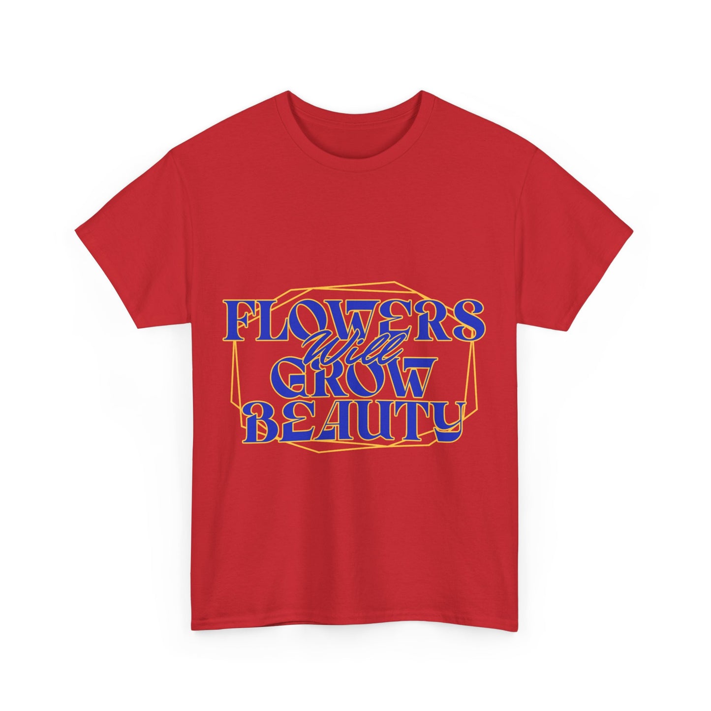 T-shirt con scritta "Flowers will growth beauty"