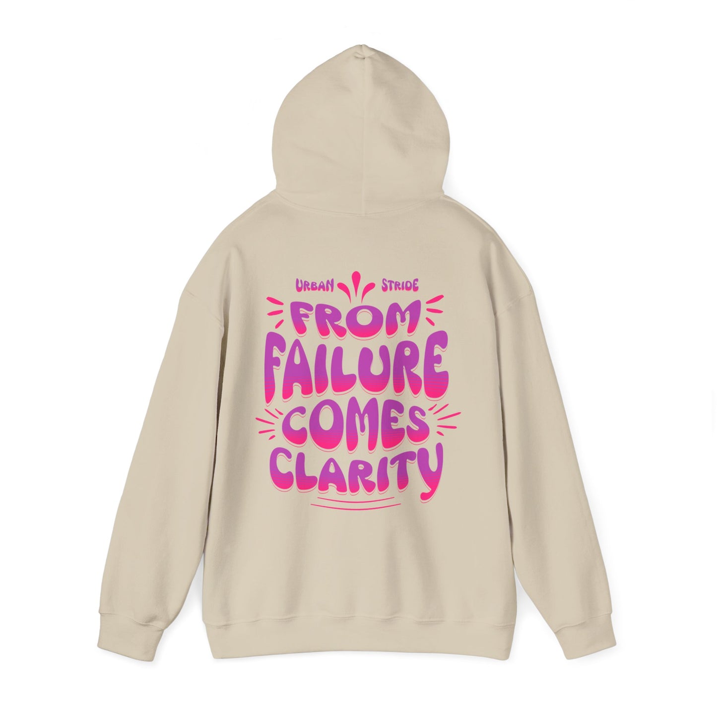 Felpa con scritta "From failure comes clarity"