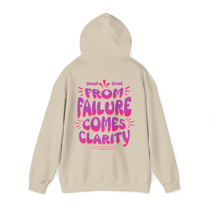 Felpa con scritta "From failure comes clarity"