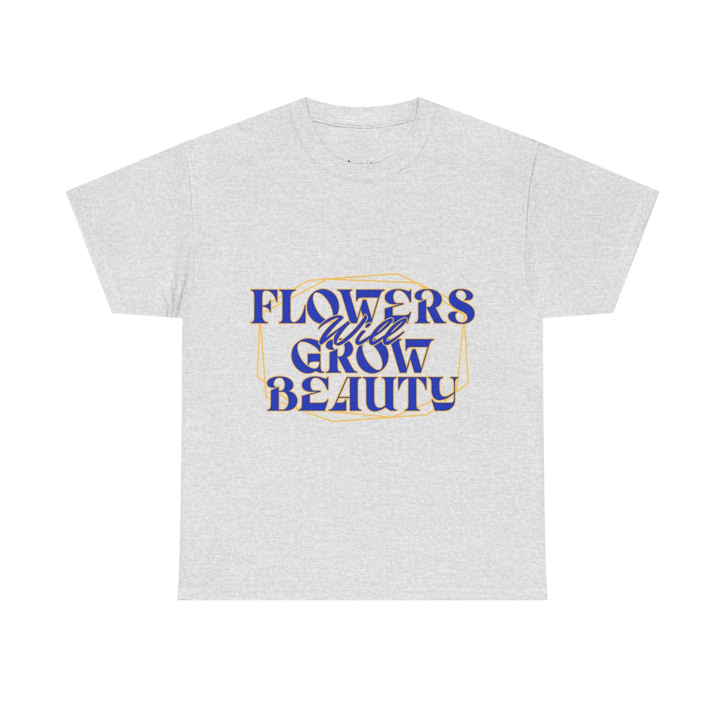 T-shirt con scritta "Flowers will growth beauty"