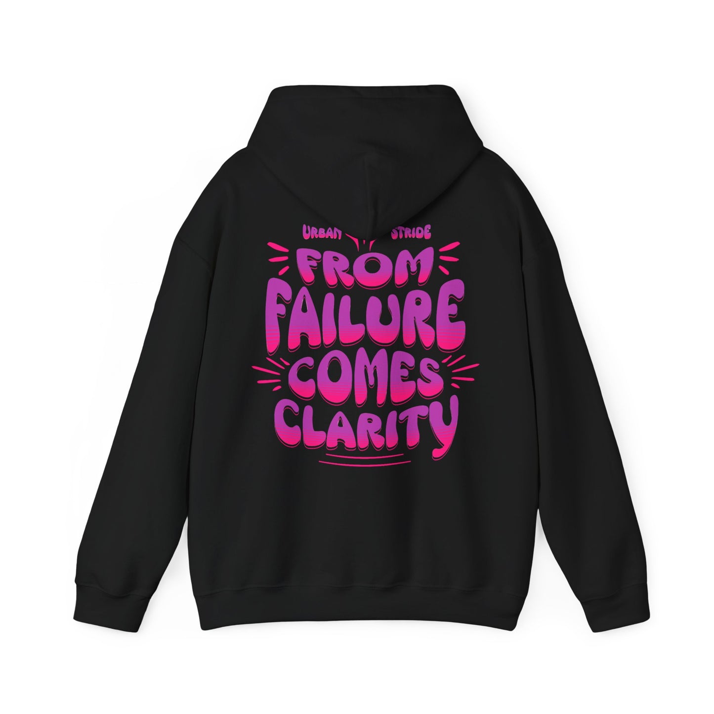 Felpa con scritta "From failure comes clarity"