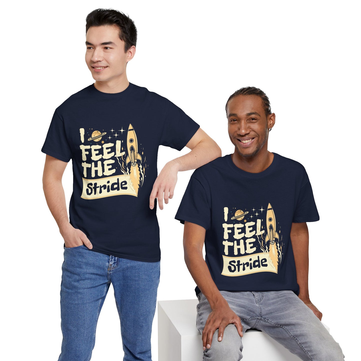 T-shirt con scritta "I feel the stride "