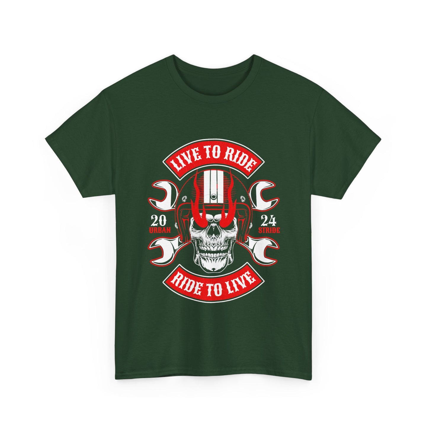 T-shirt con scritta "Live to ride ; Ride to live"