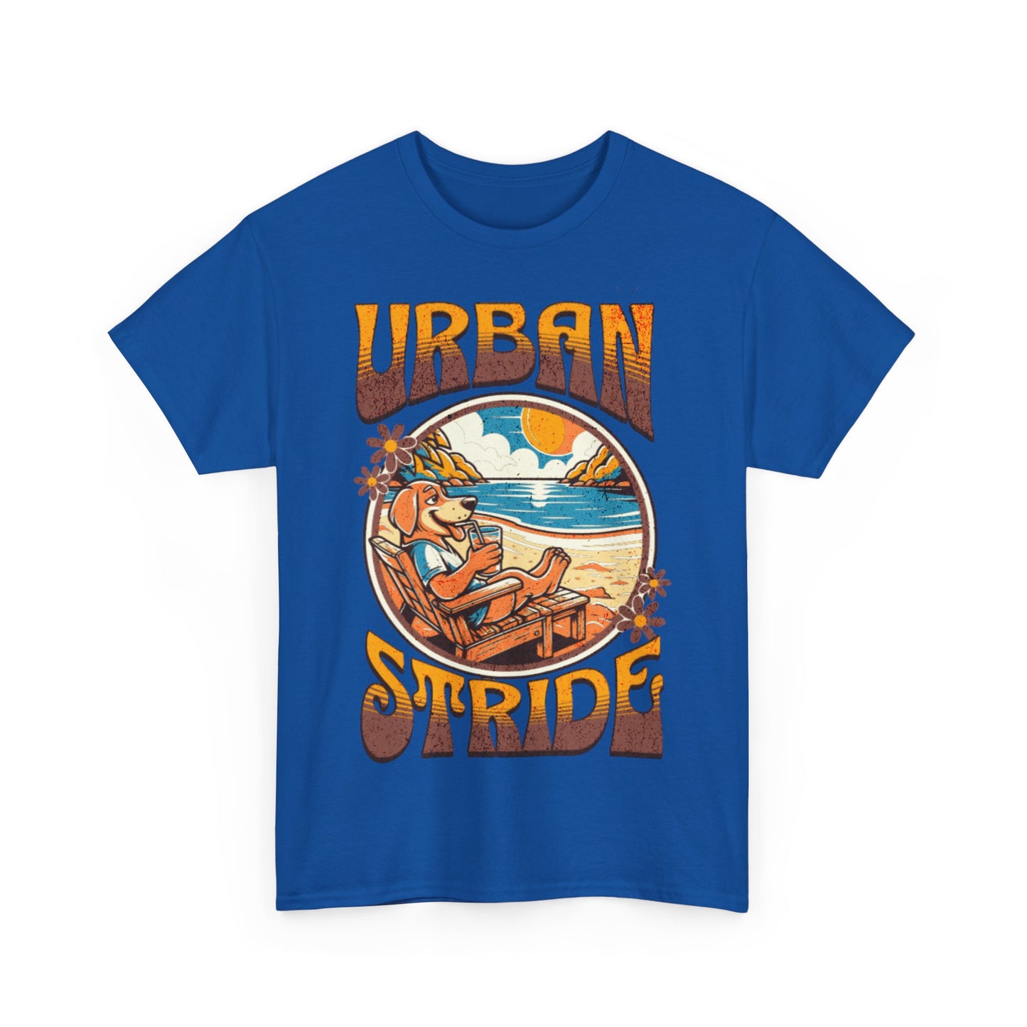 T-shirt con scritta "Urbanstride" e cane