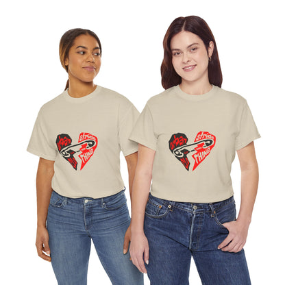 T-shirt con disegno cuore spezzato
