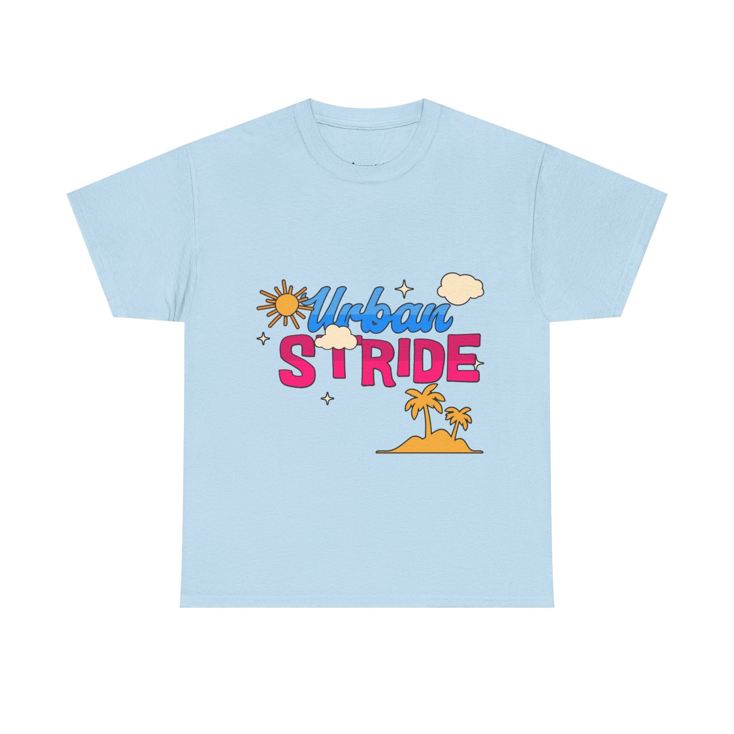 T-shirt con scritta "Urbanstride"al mare