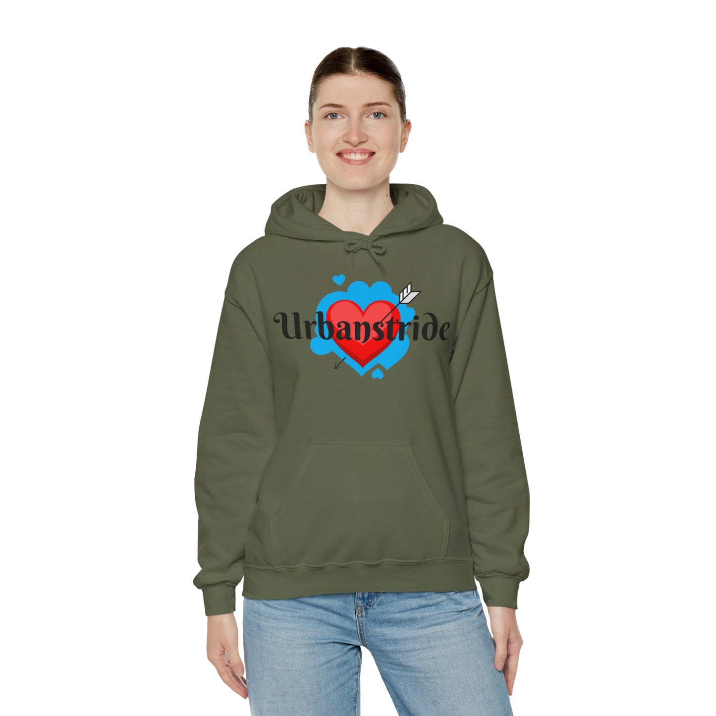 Felpa con logo "URBANSTRIDE" e cuore