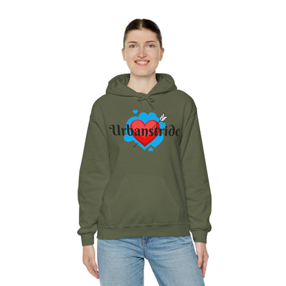 Felpa con logo "URBANSTRIDE" e cuore