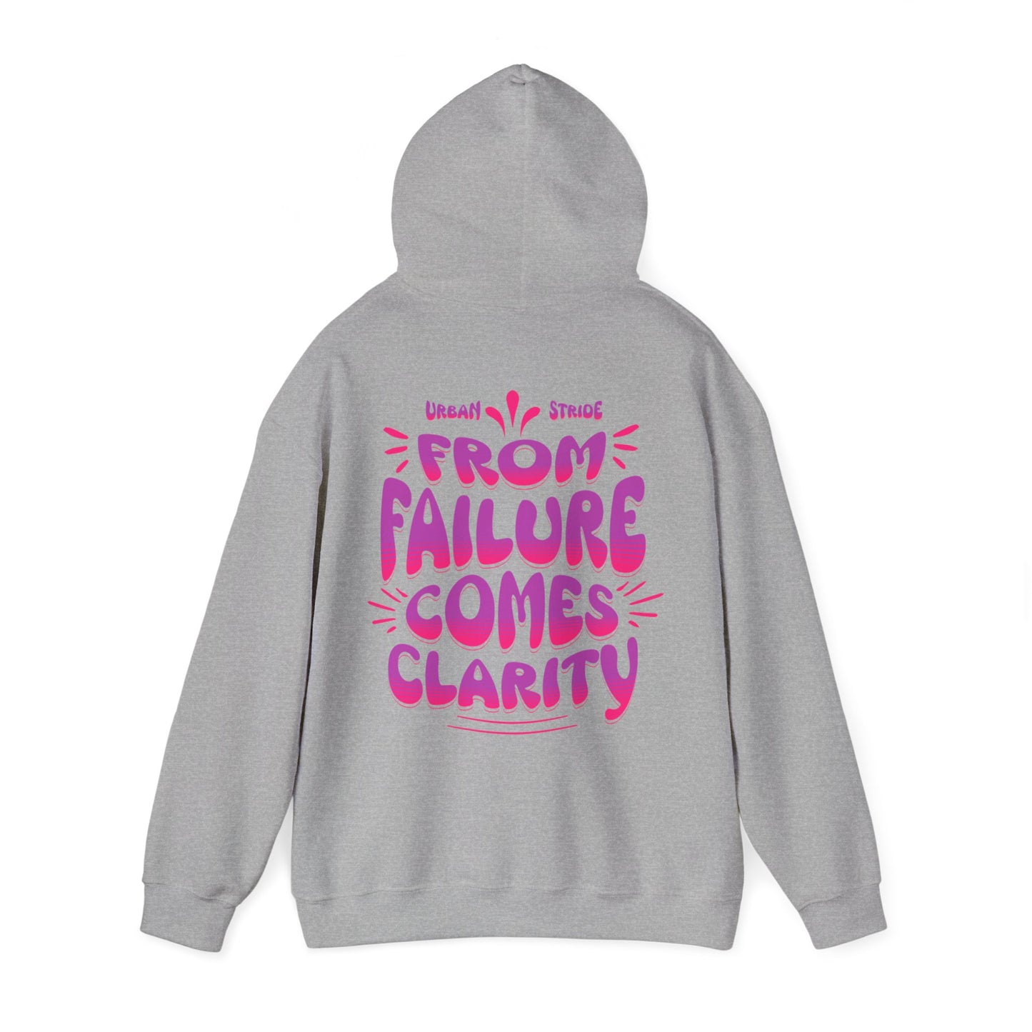 Felpa con scritta "From failure comes clarity"