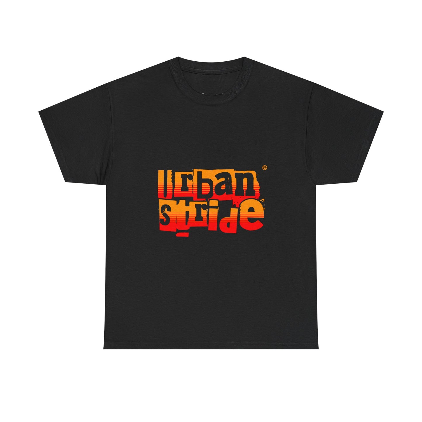 T-shirt con scritta "Urban Stride" sfumata arancio-rosso