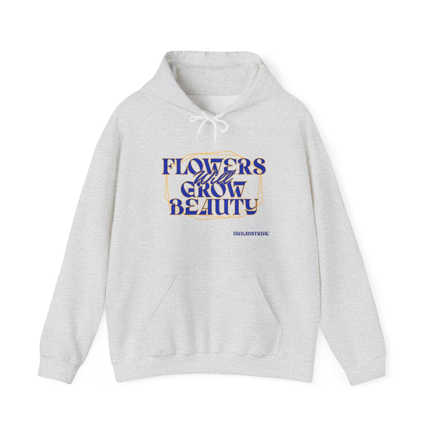 Felpa con scritta "Flowers will grow beauty"