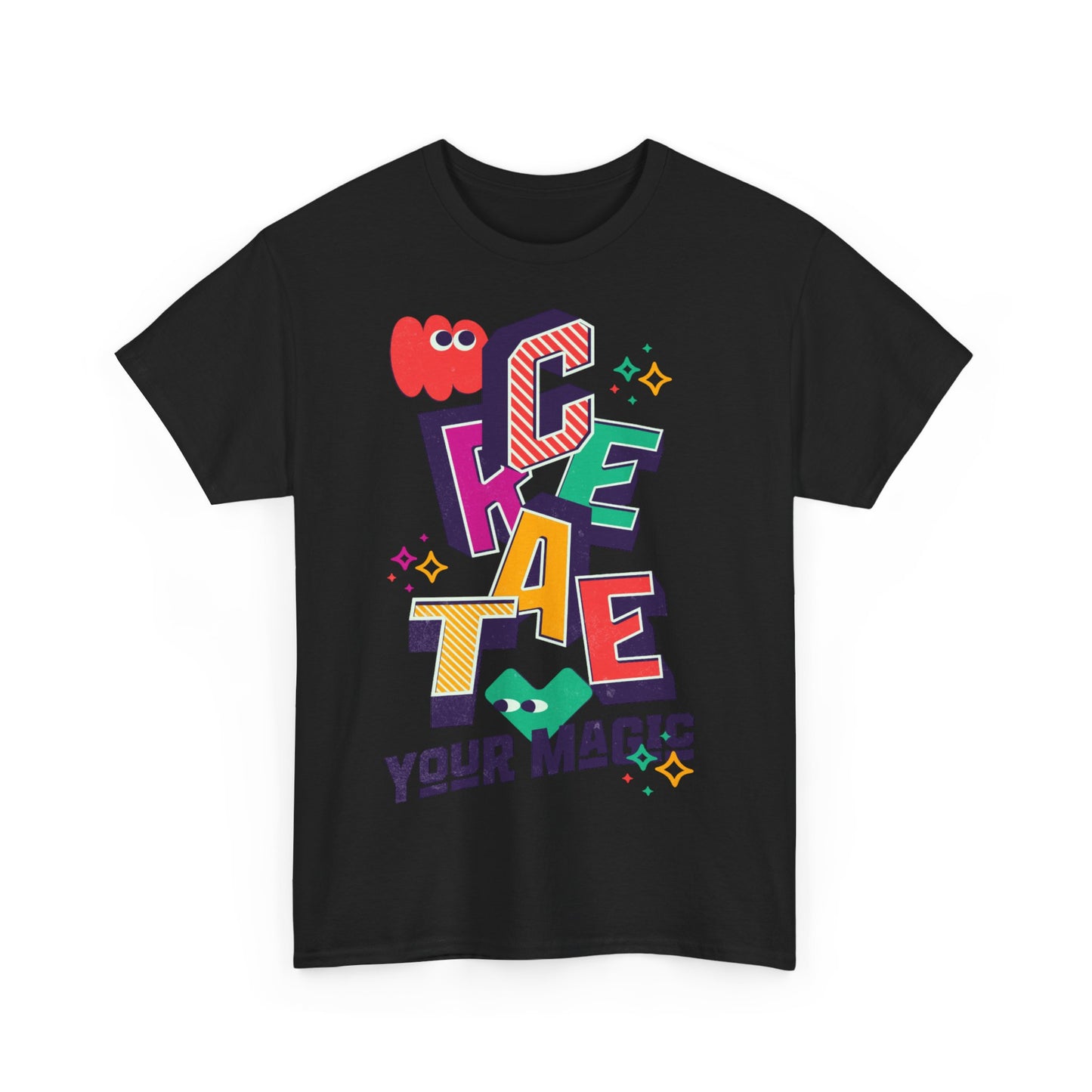 T-shirt con scritta "Create your magic"