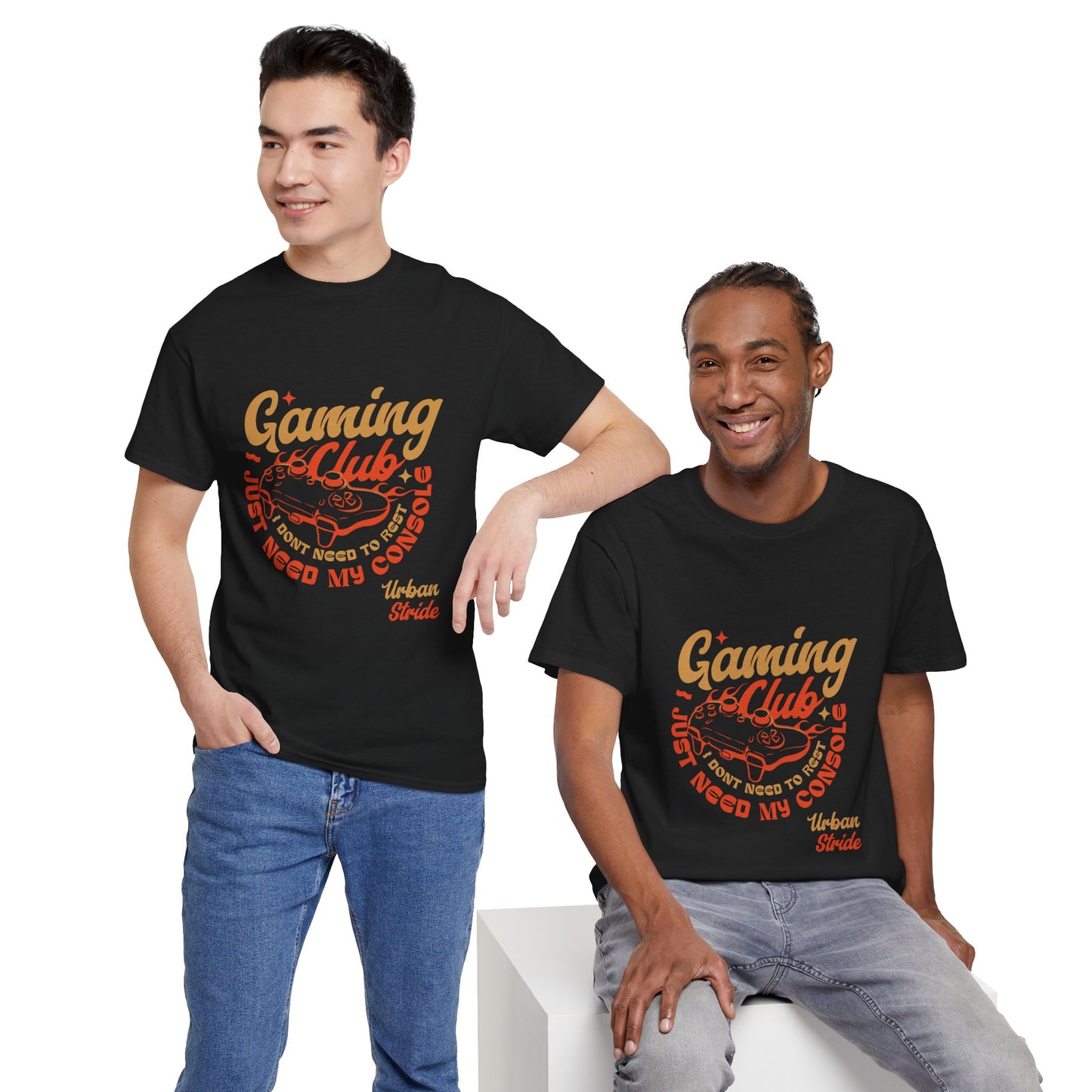 T-shirt con scritta “Gaming Club – I Just Need My Console”