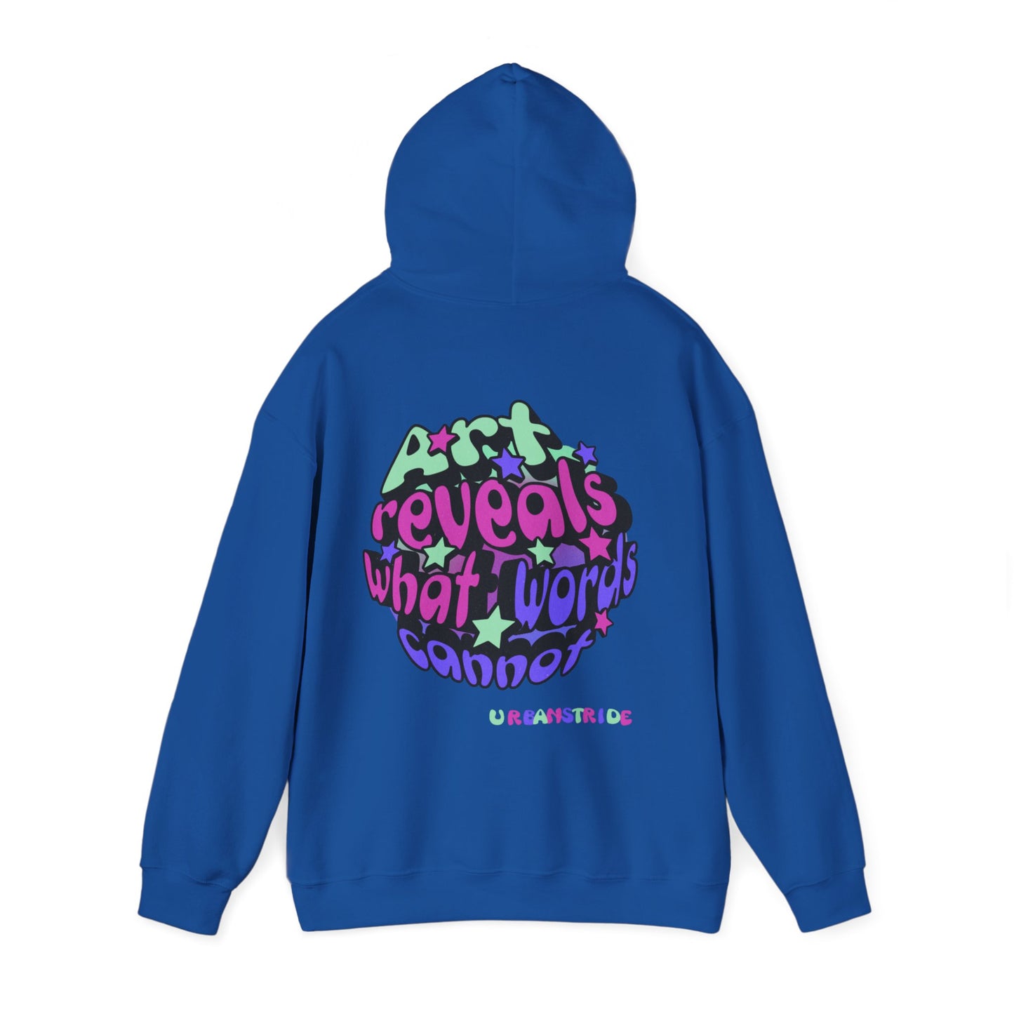 Felpa con scritta "Art reveals what words cannot"