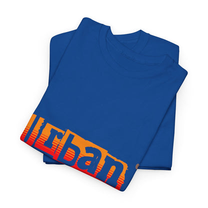 T-shirt con scritta "Urban Stride" sfumata arancio-rosso