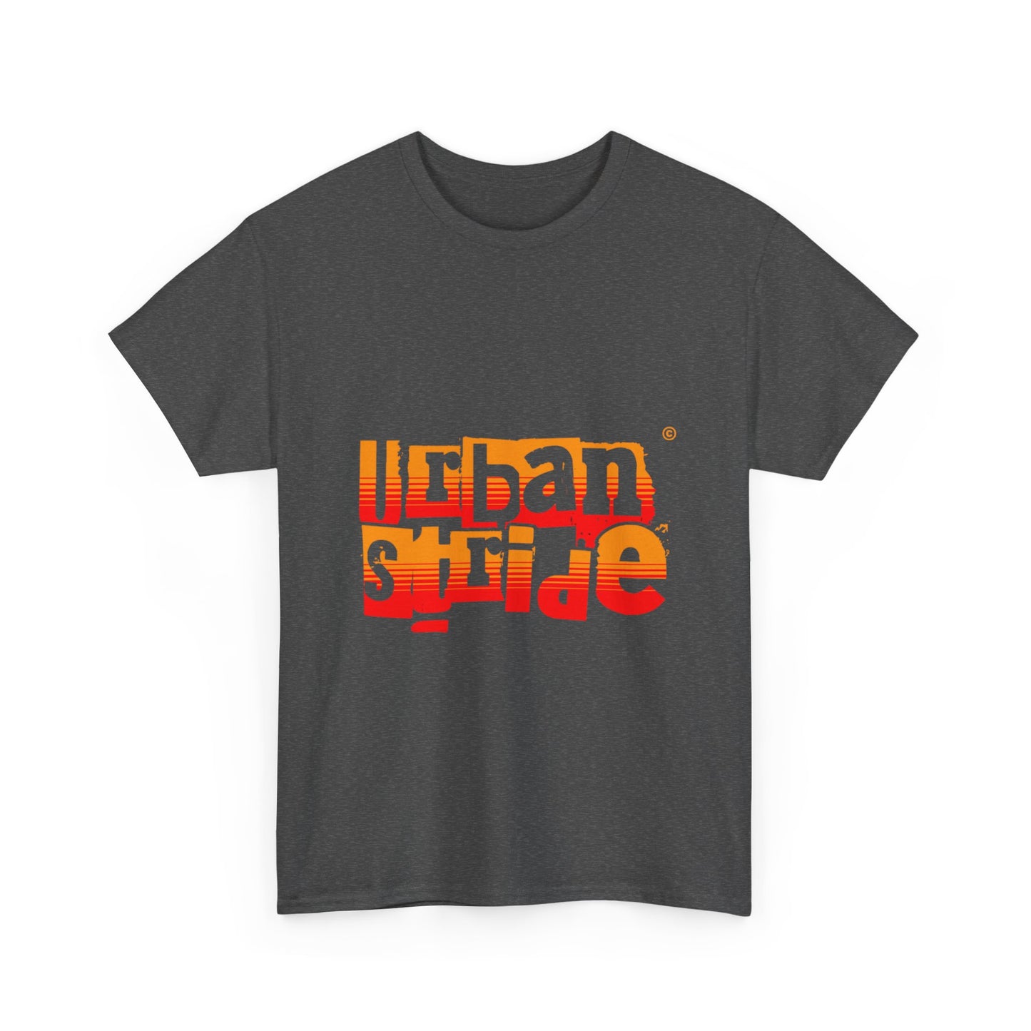T-shirt con scritta "Urban Stride" sfumata arancio-rosso