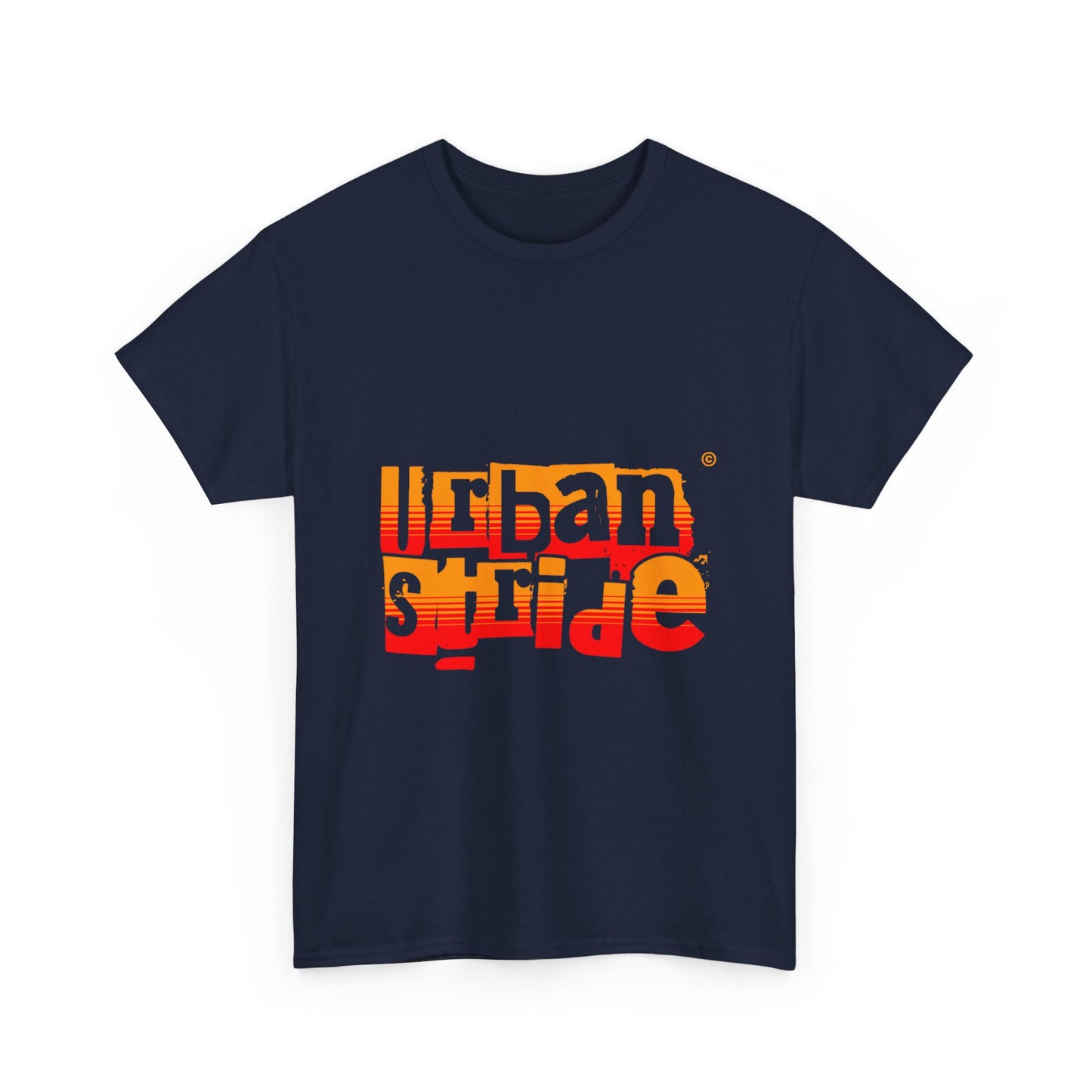 T-shirt con scritta "Urban Stride" sfumata arancio-rosso