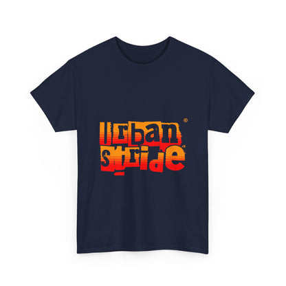 T-shirt con scritta "Urban Stride" sfumata arancio-rosso