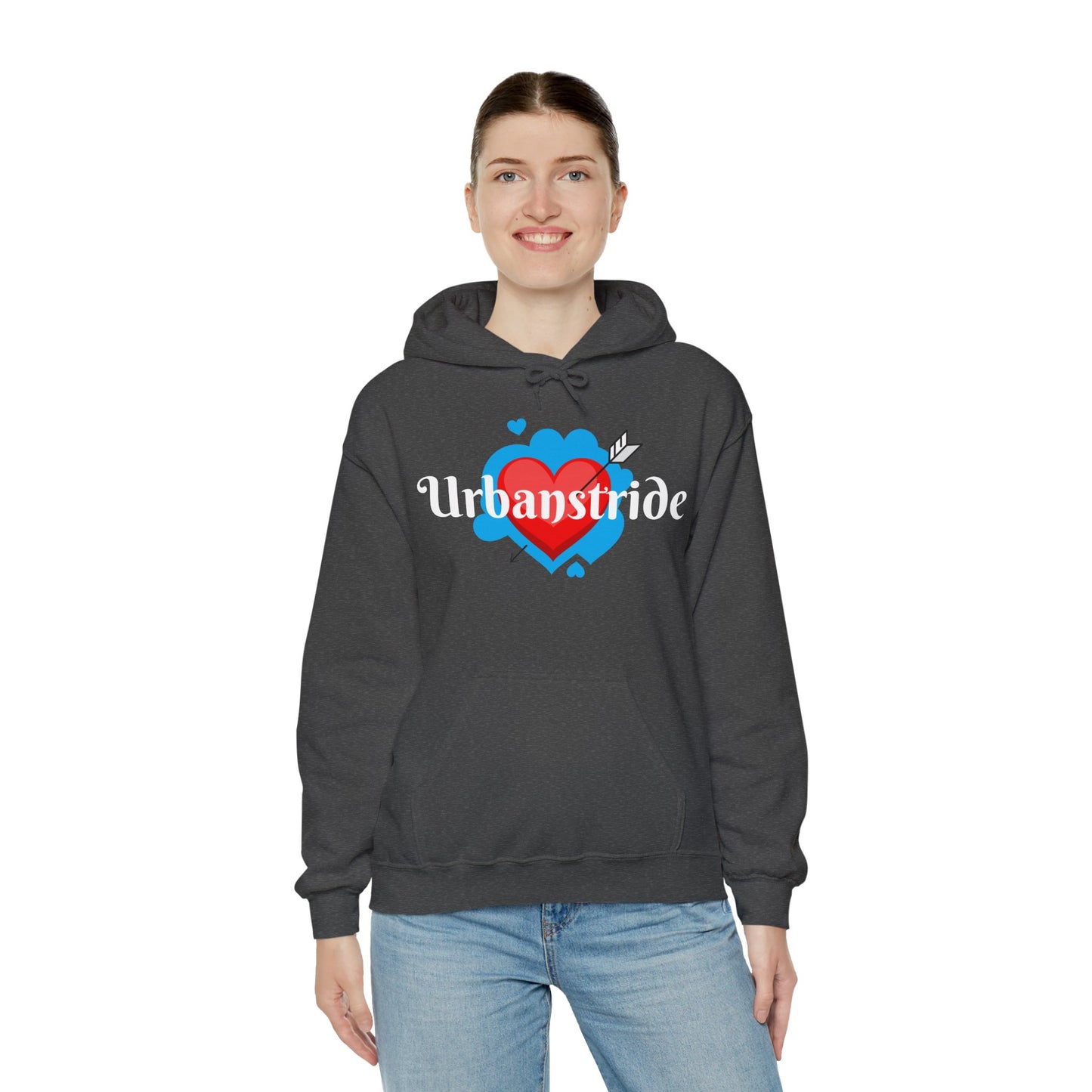 Felpa con logo "URBANSTRIDE" e cuore
