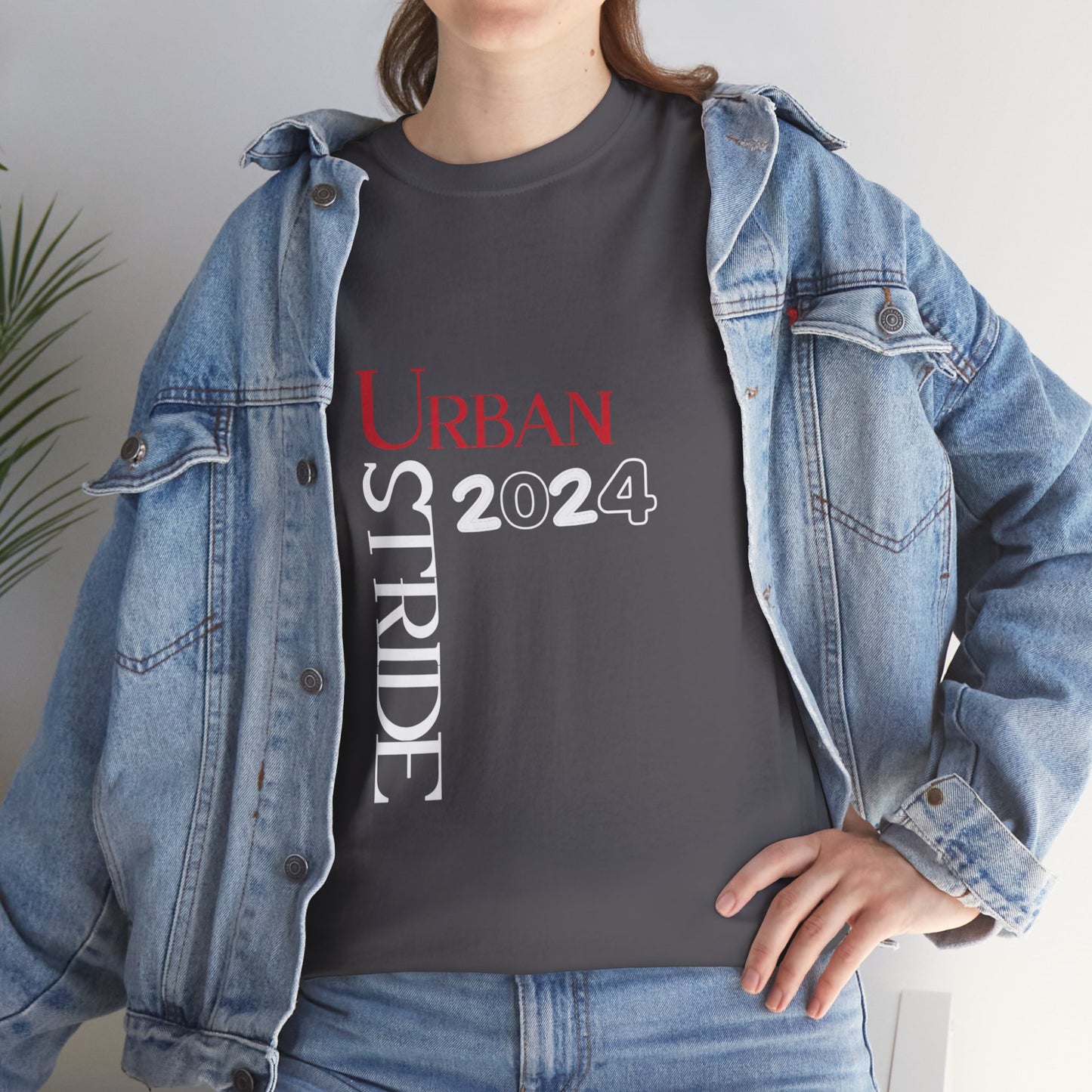 T-shirt con scritta "Urbanstride" red & black