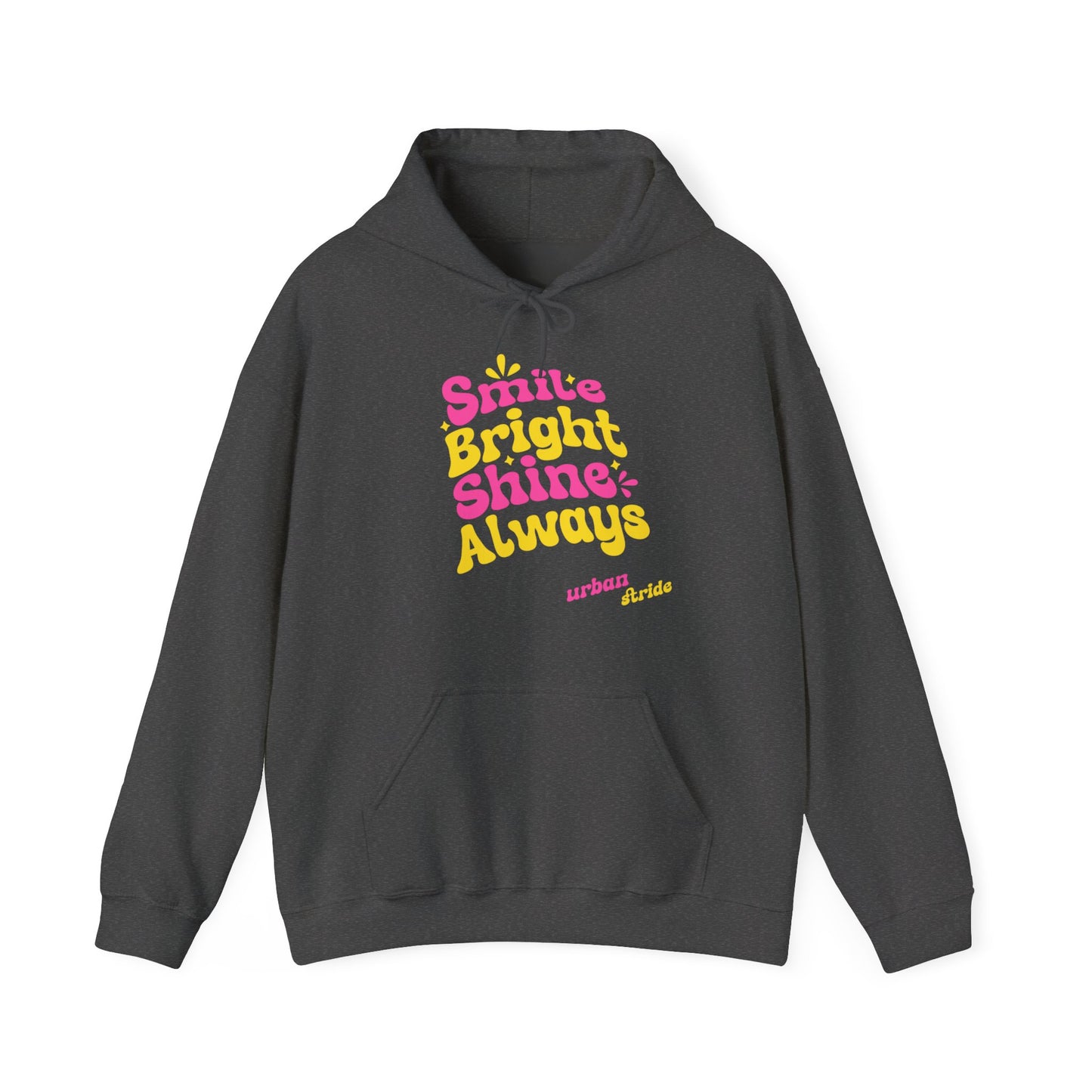 Felpa con scritta "Smile bright shine always"