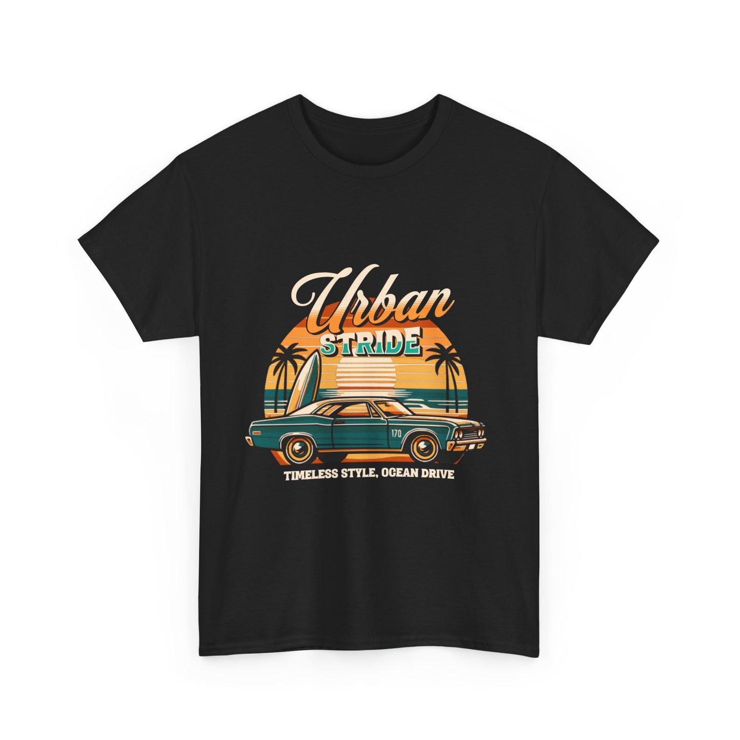 T-shirt con scritta"Urbanstride timeless style ocean drive "