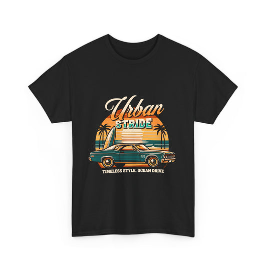 T-shirt con scritta"Urbanstride timeless style ocean drive "