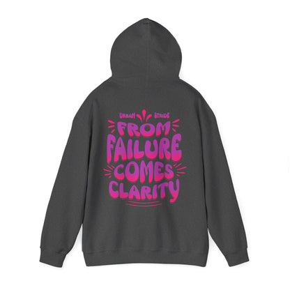 Felpa con scritta "From failure comes clarity"