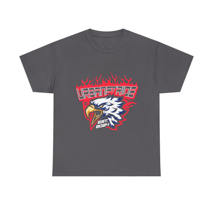 T-shirt con scritta "Urbanstride" e aquila