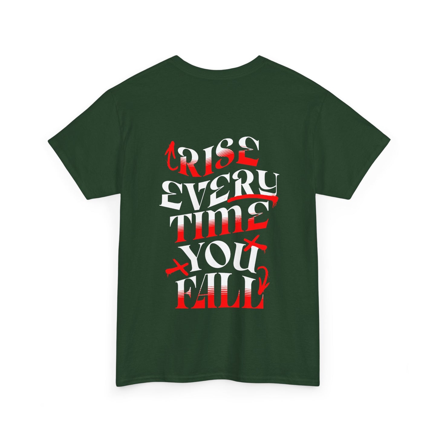 T-shirt con scritta "Rise every time you fall"