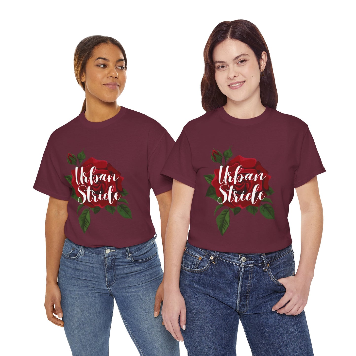 T-shirt con scritta "UrbanStride Vintage Flower