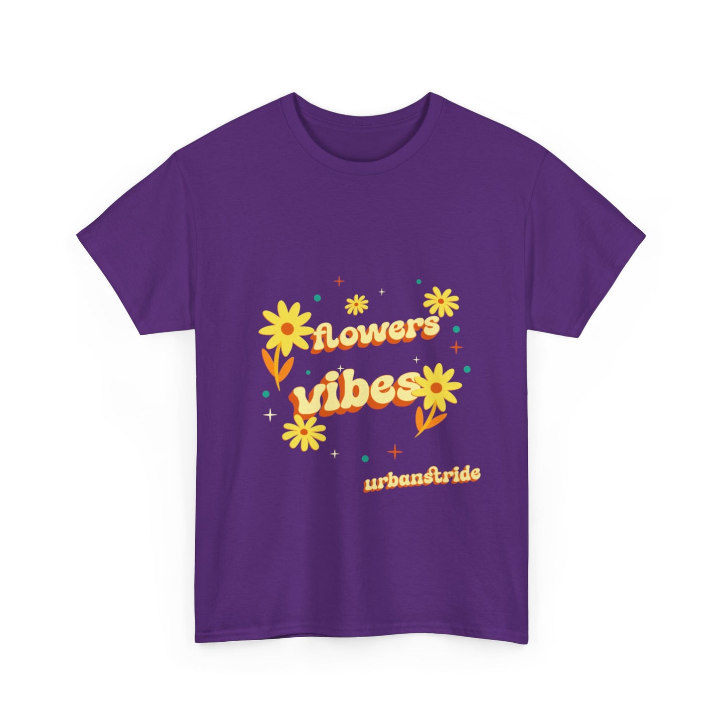 T-shirt con scritta "Flowers vibes"