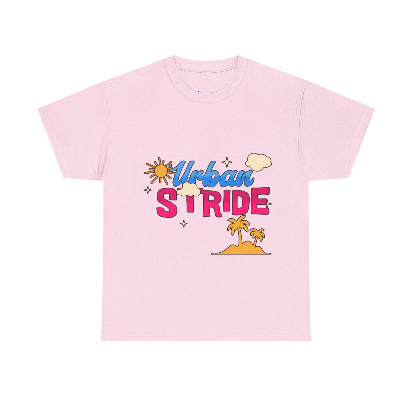 T-shirt con scritta "Urbanstride"al mare
