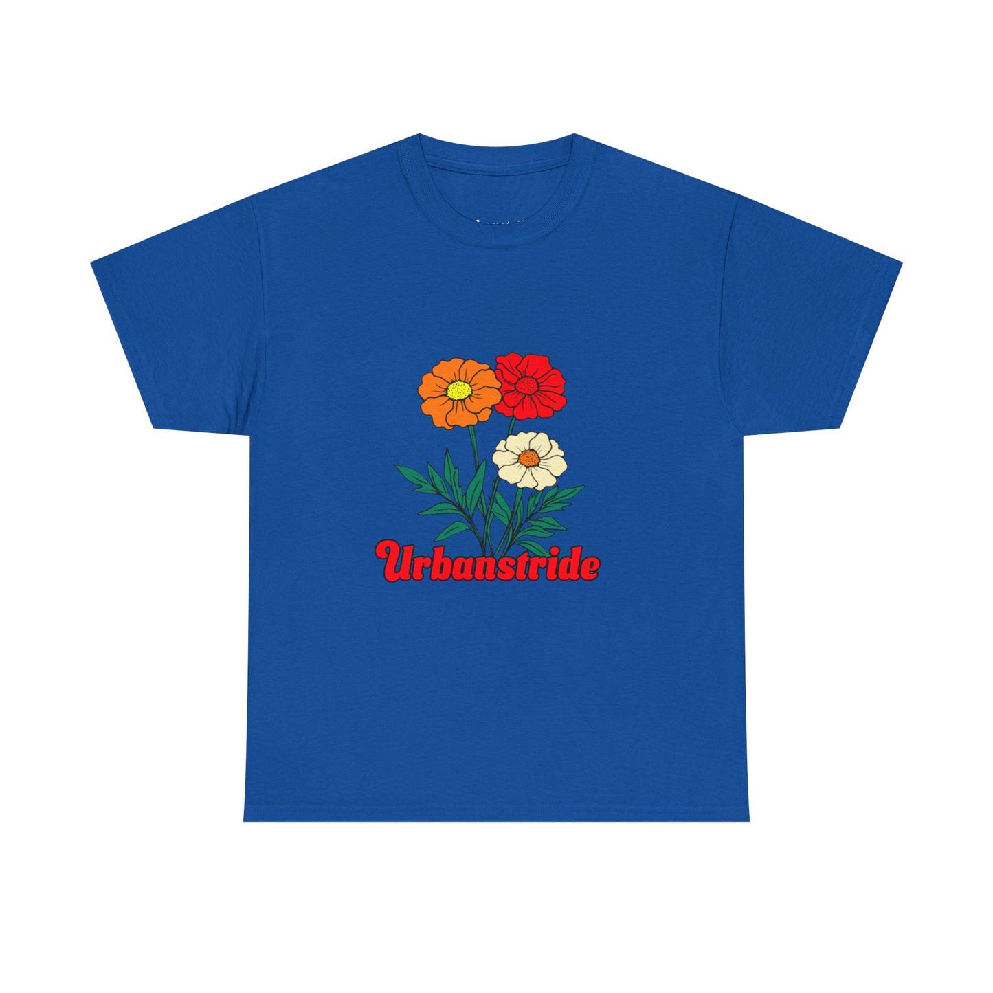 T-shirt con rappresentazione di fiori e scritta "Urbanstride"