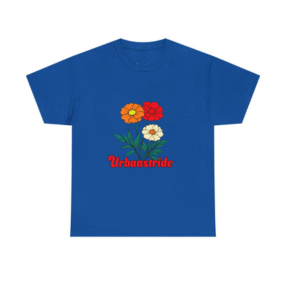 T-shirt con rappresentazione di fiori e scritta "Urbanstride"