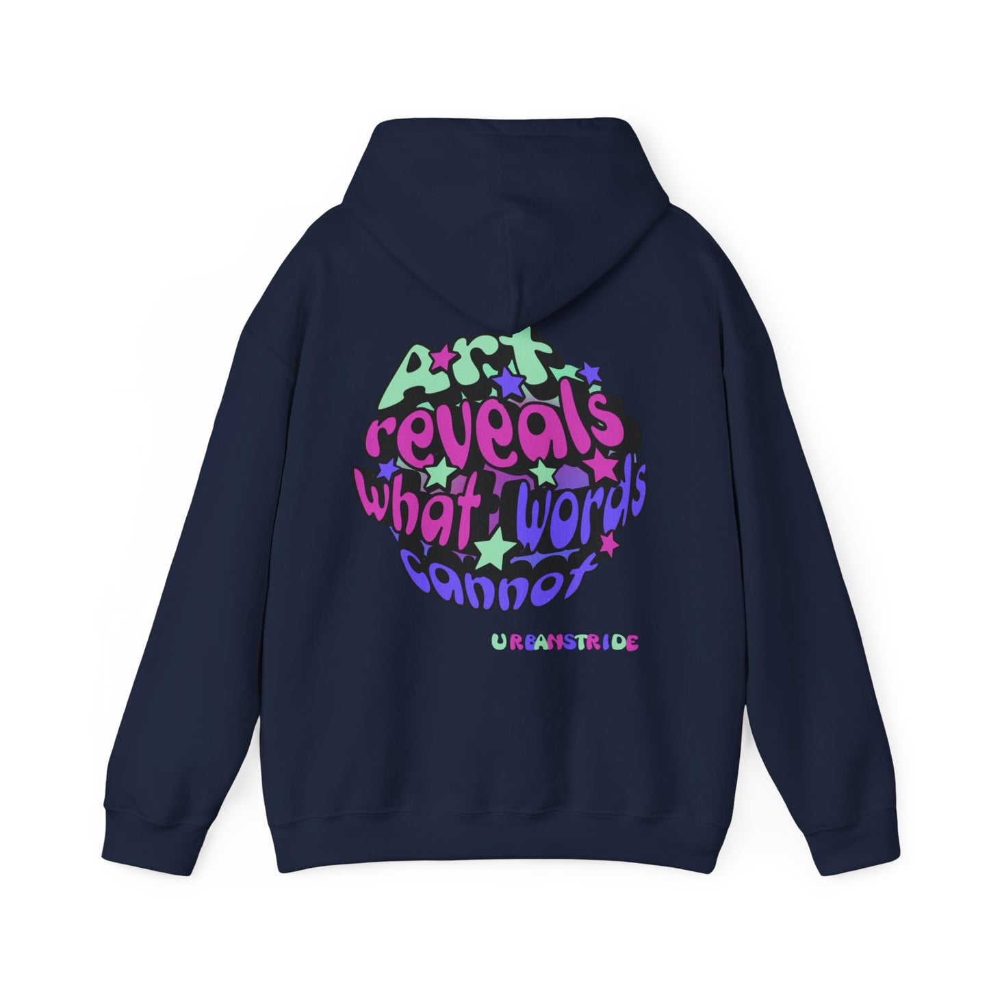 Felpa con scritta "Art reveals what words cannot"