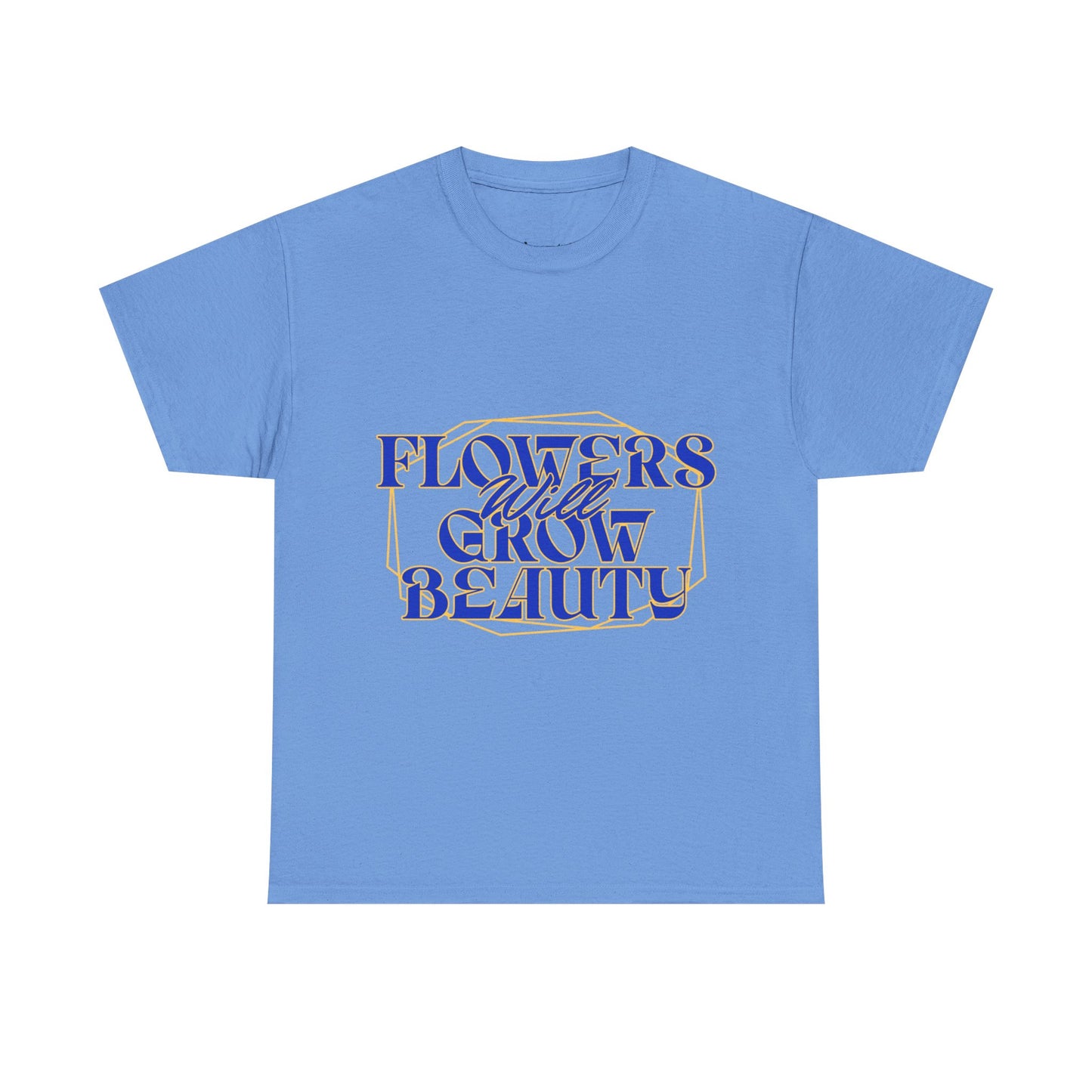 T-shirt con scritta "Flowers will growth beauty"