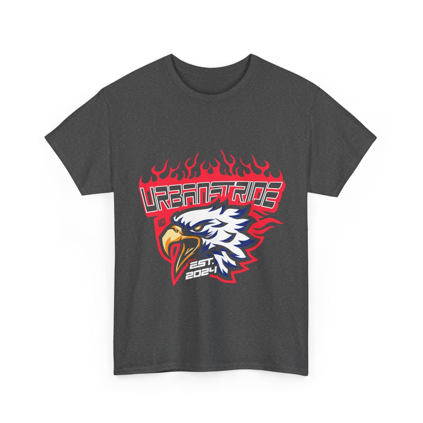 T-shirt con scritta "Urbanstride" e aquila