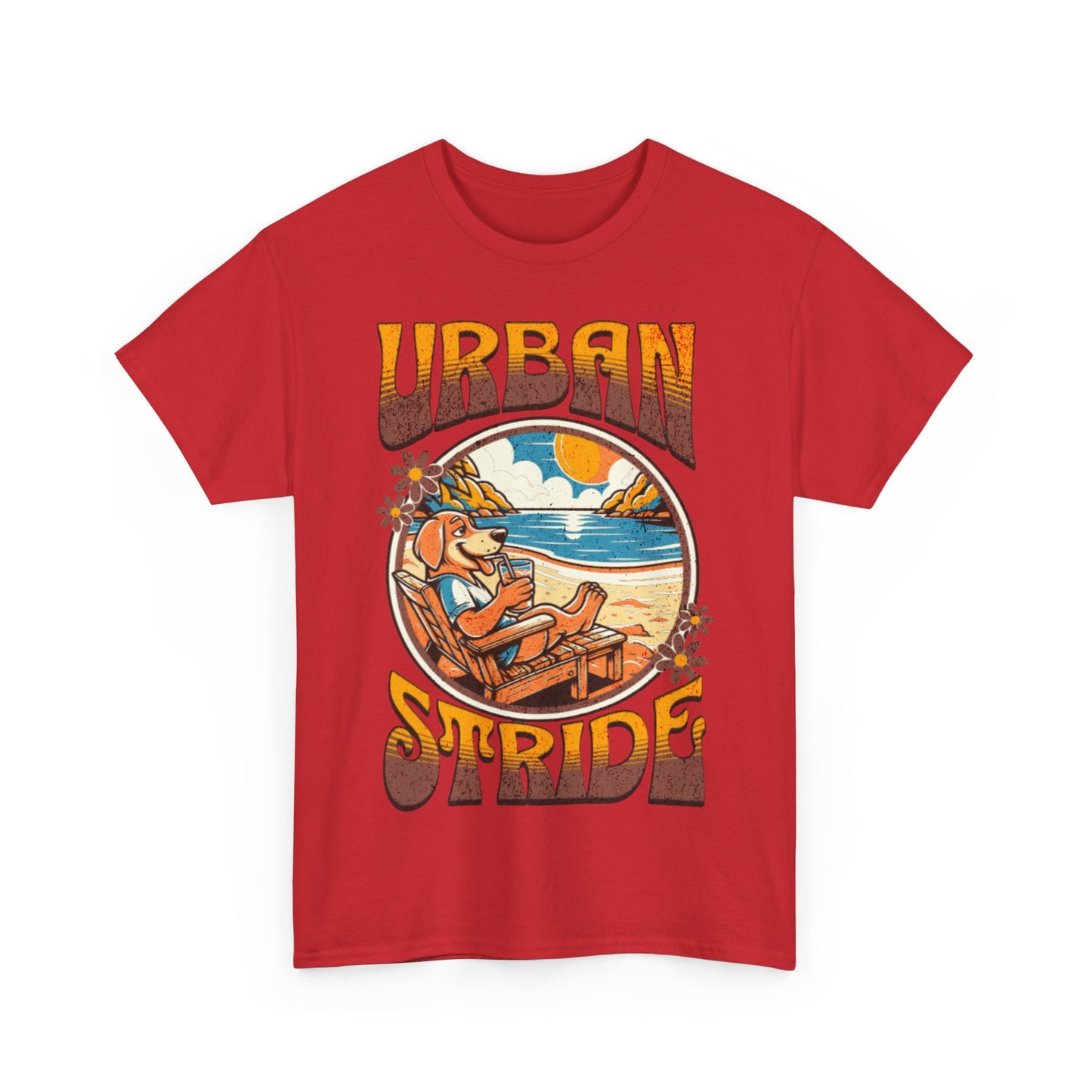 T-shirt con scritta "Urbanstride" e cane