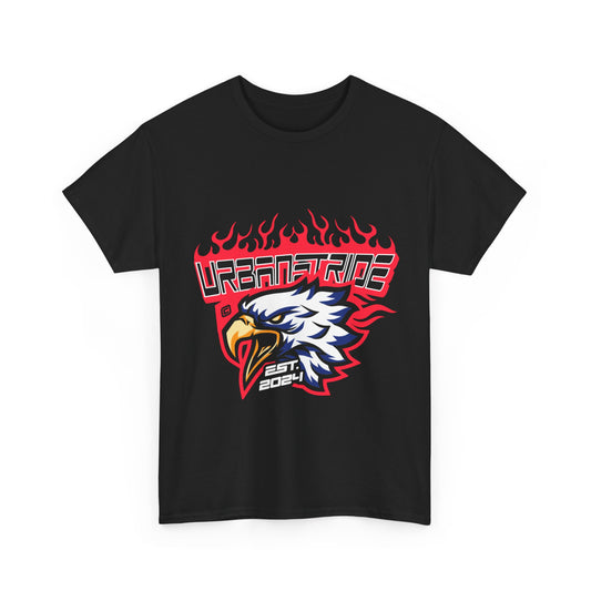 T-shirt con scritta "Urbanstride" e aquila