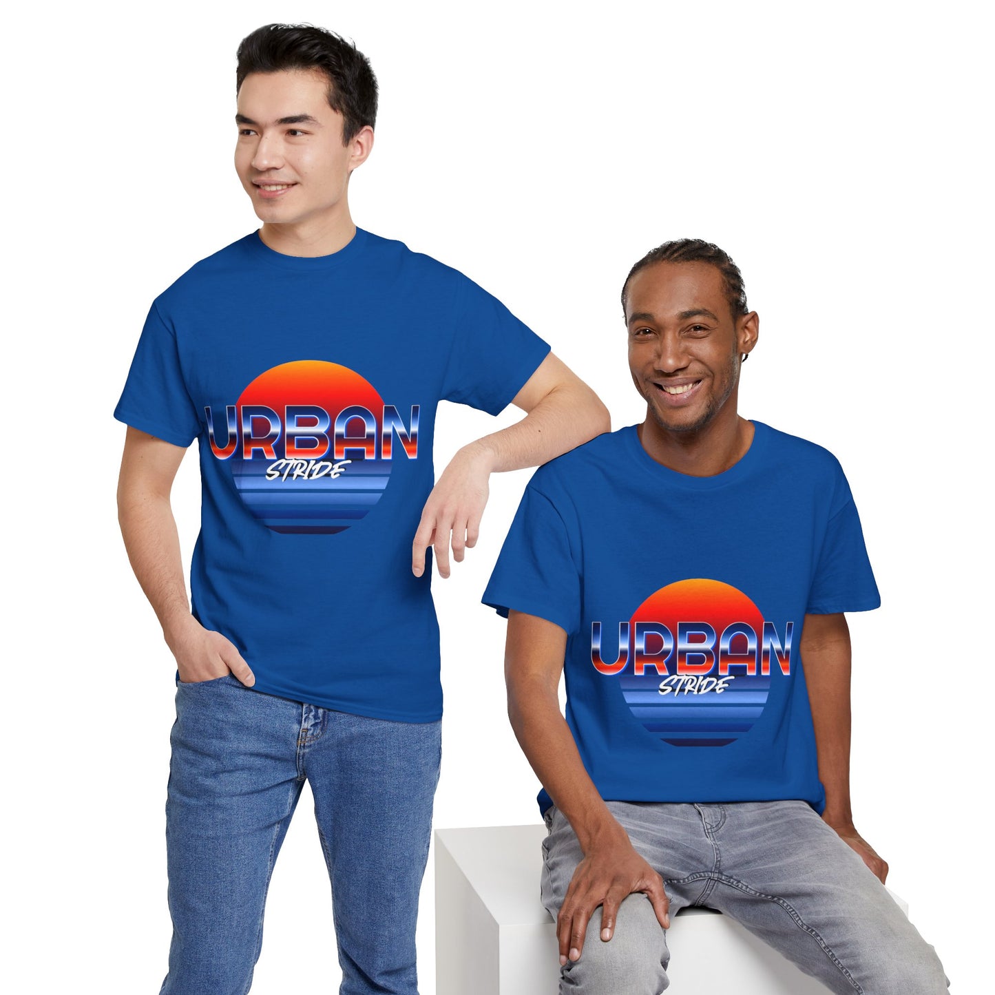 T-shirt con scritta "urbanstride" soleggiata