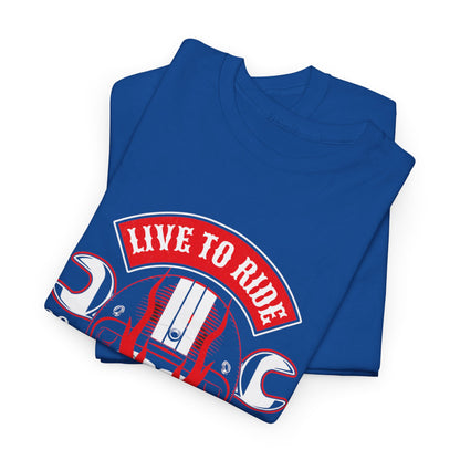 T-shirt con scritta "Live to ride ; Ride to live"