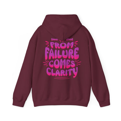Felpa con scritta "From failure comes clarity"