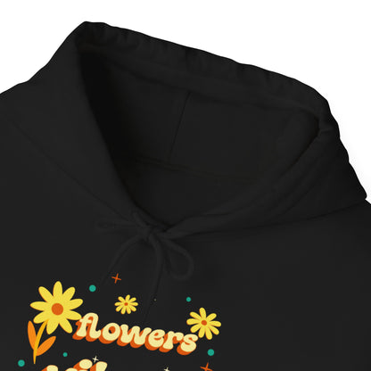 Felpa con scritta "Flowers vibes"